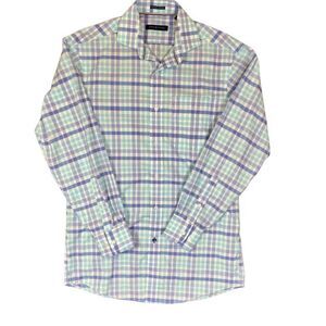Tommy Hilfiger Non Iron Regular Fit Blue White Dress Shirt Size 14 1/2 32-33